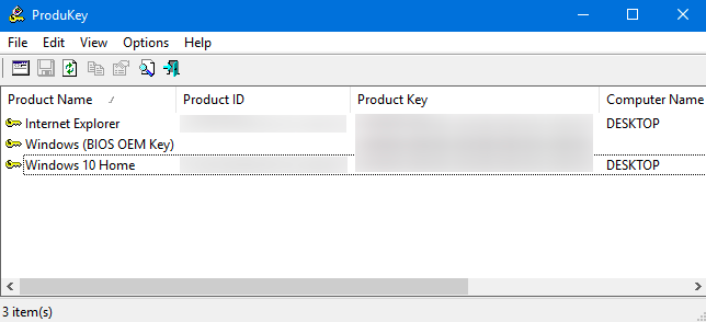 Product keys