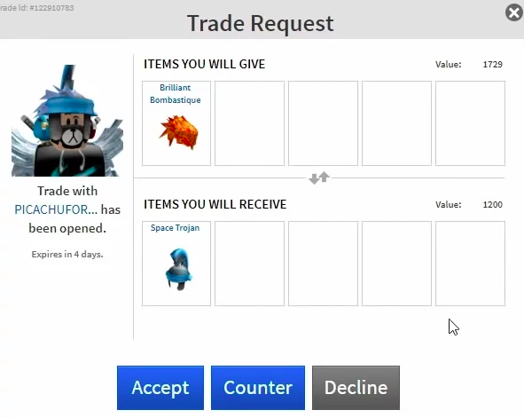 Trade Request Roblox