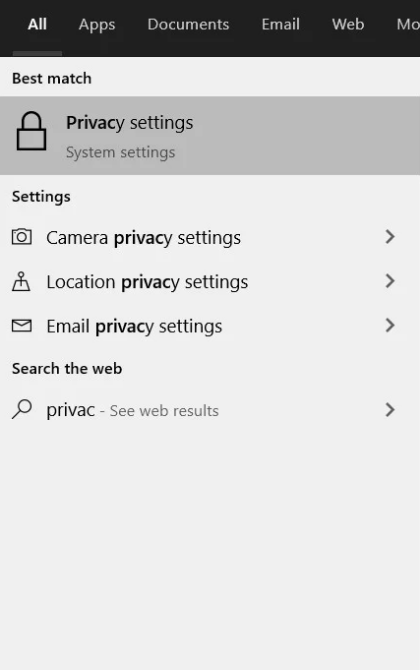 Open Privacy Settings 