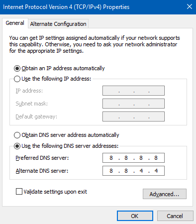 Try to correct your DNS Server address