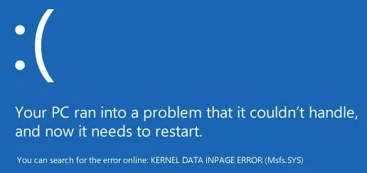 kernel data inpage error windows 8