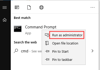 command prompt windows 10 reset