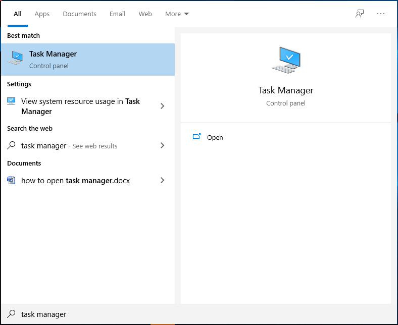 task manager shortcut windows