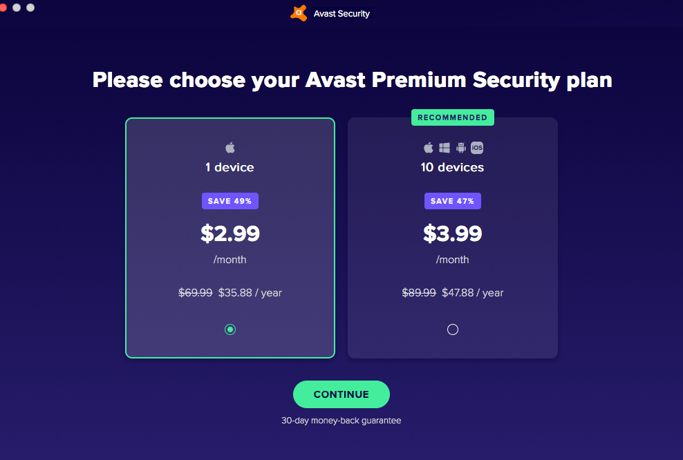 Pricing of Avast Cleanup Premium