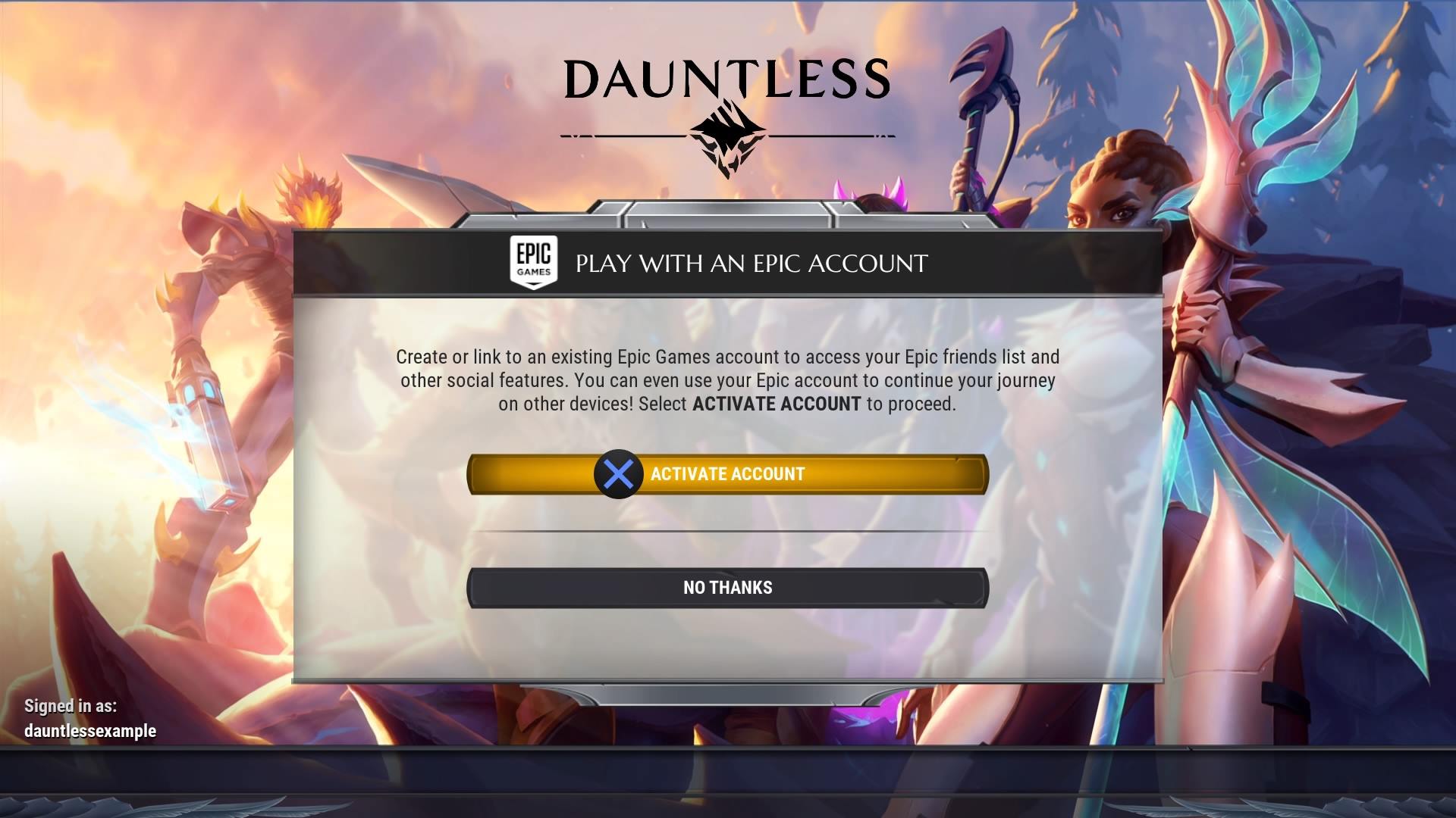 Activate EpicGames Dauntless For PC & Nintendo, PS, or Xbox