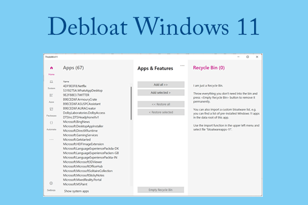 Debloat your PC